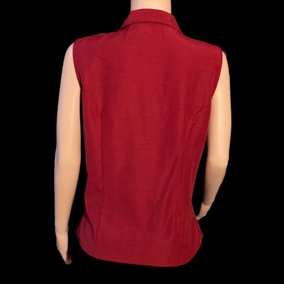 NWOT Vintage Laura Scott Sleeveless Collared Top Blouse Size 14 - Picture 3 of 8